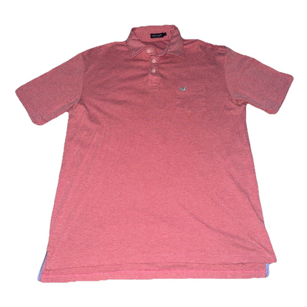 Southern Marsh Polo Shirt Mens L Light Red Pocket Duck Logo Casual Comfort